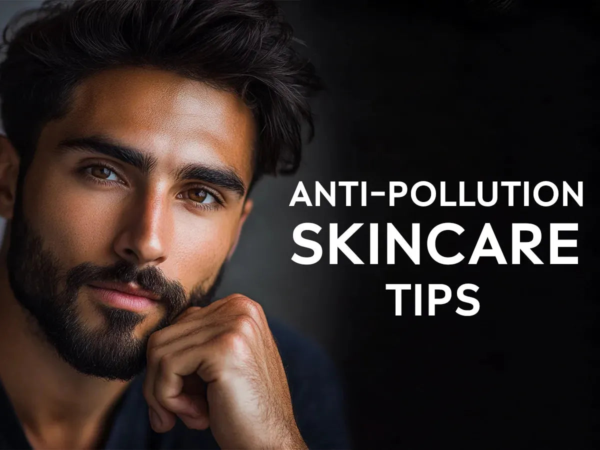 men face after applying anti pollution face wash