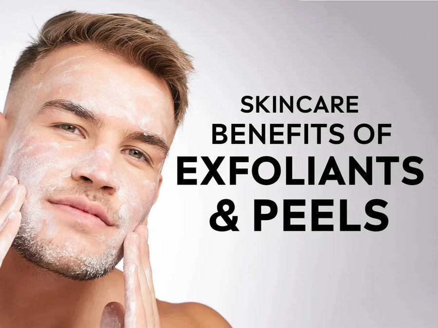 man applying peel cleanser on face