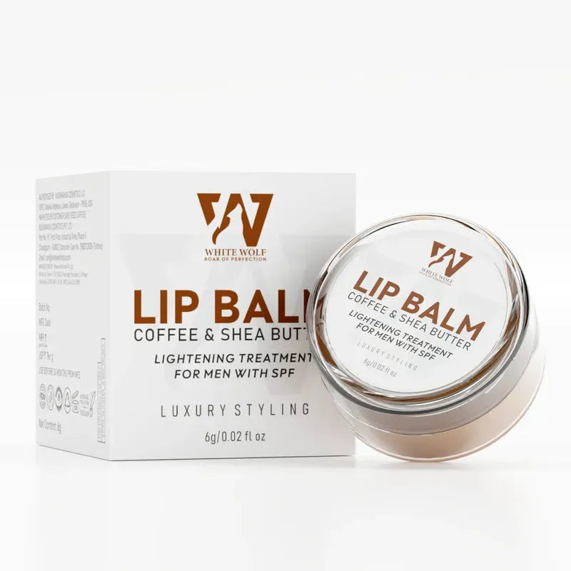 White wolf lip balm coffee and shea butter