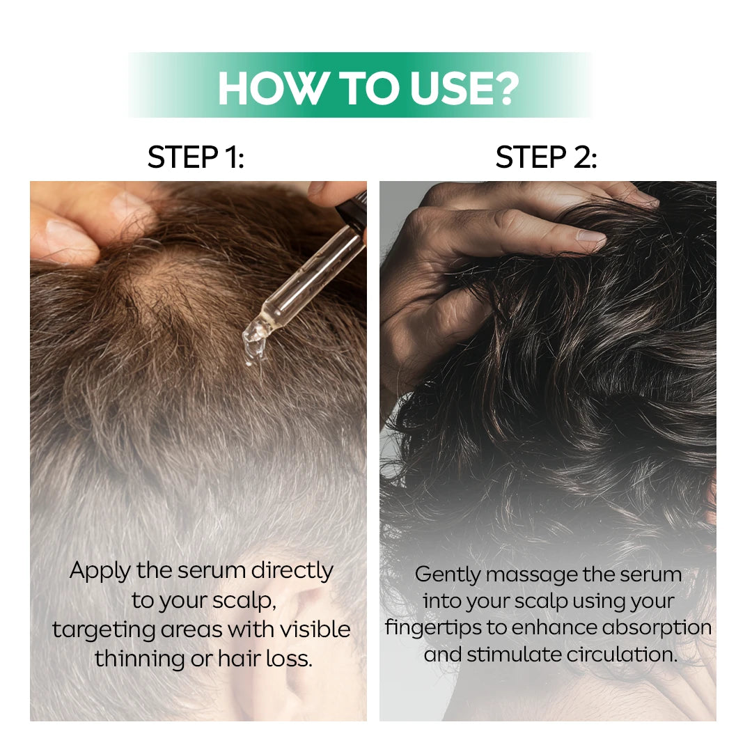 Hair serum for men targeted thinning areas stronger roots and density support