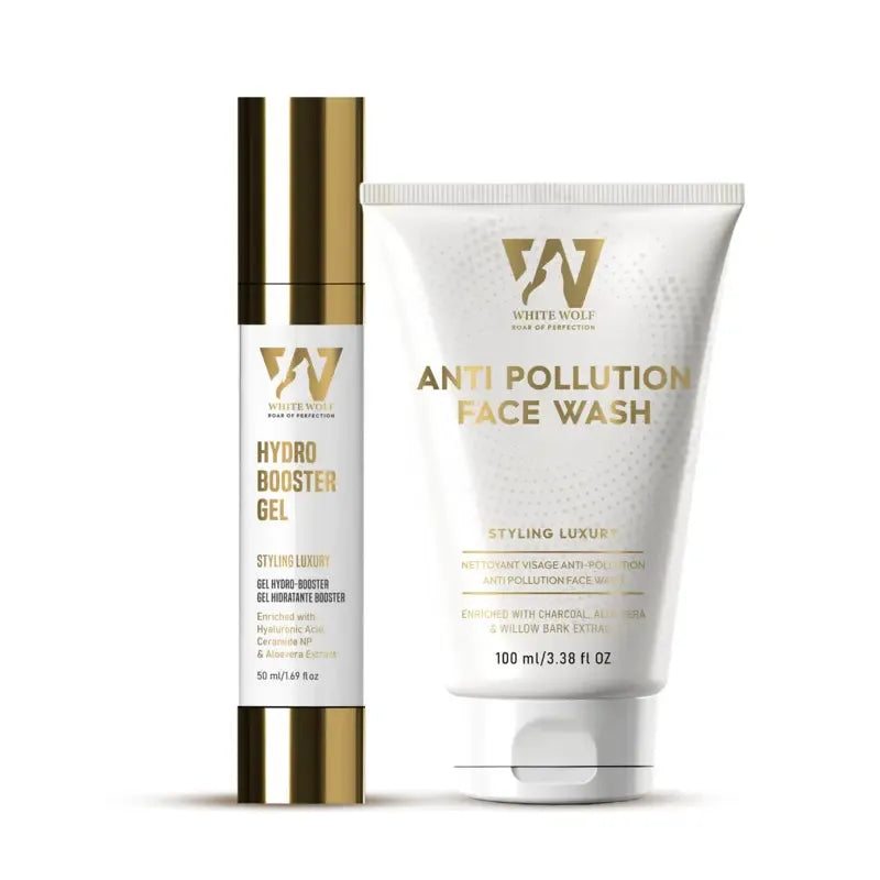 combo front of hydro booster gel and anti pollution face wash