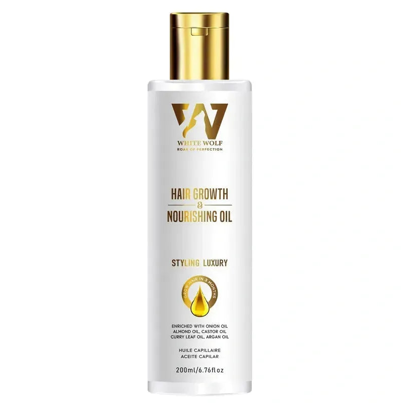 white wolf hair oil front look