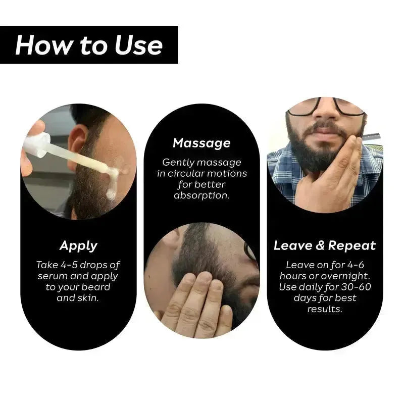 how to use beard growth serum step by step