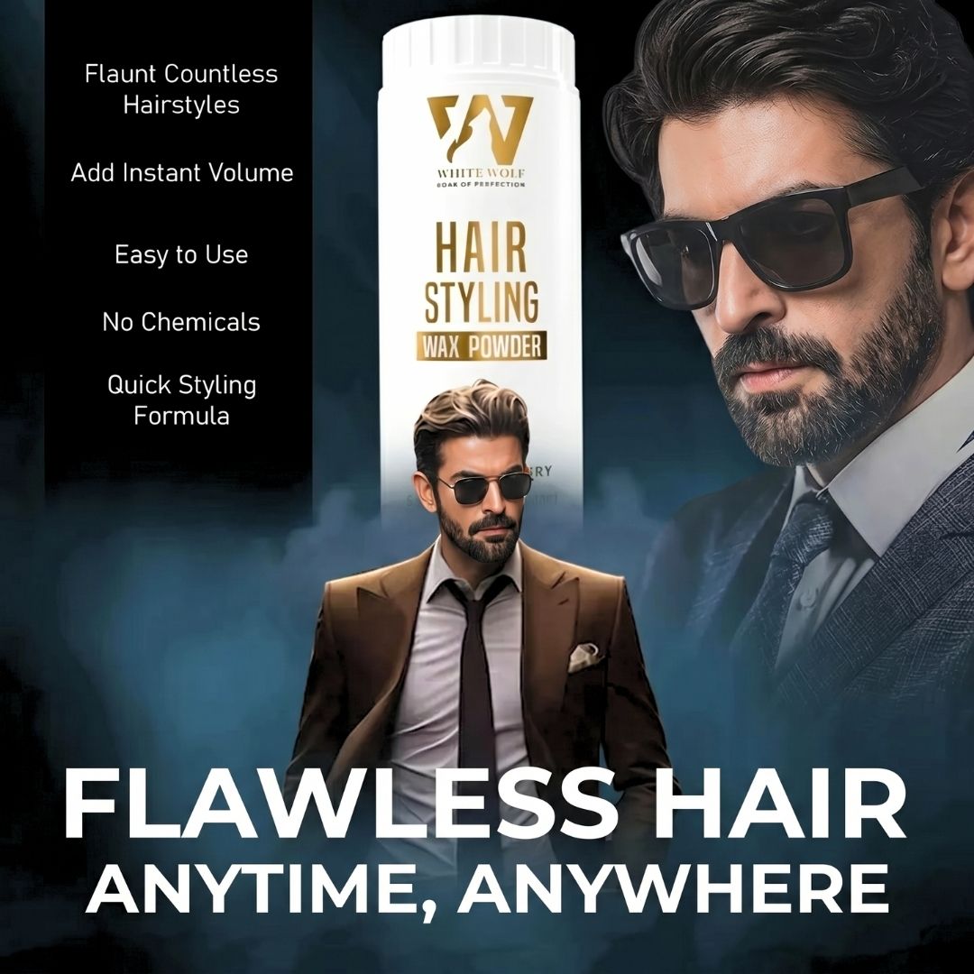 White Wolf Hair Styling Wax Powder – Flawless Hair Anytime Anywhere
